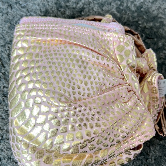 Snake print halter crisscross bikini set gold/pink - Picture 7 of 7